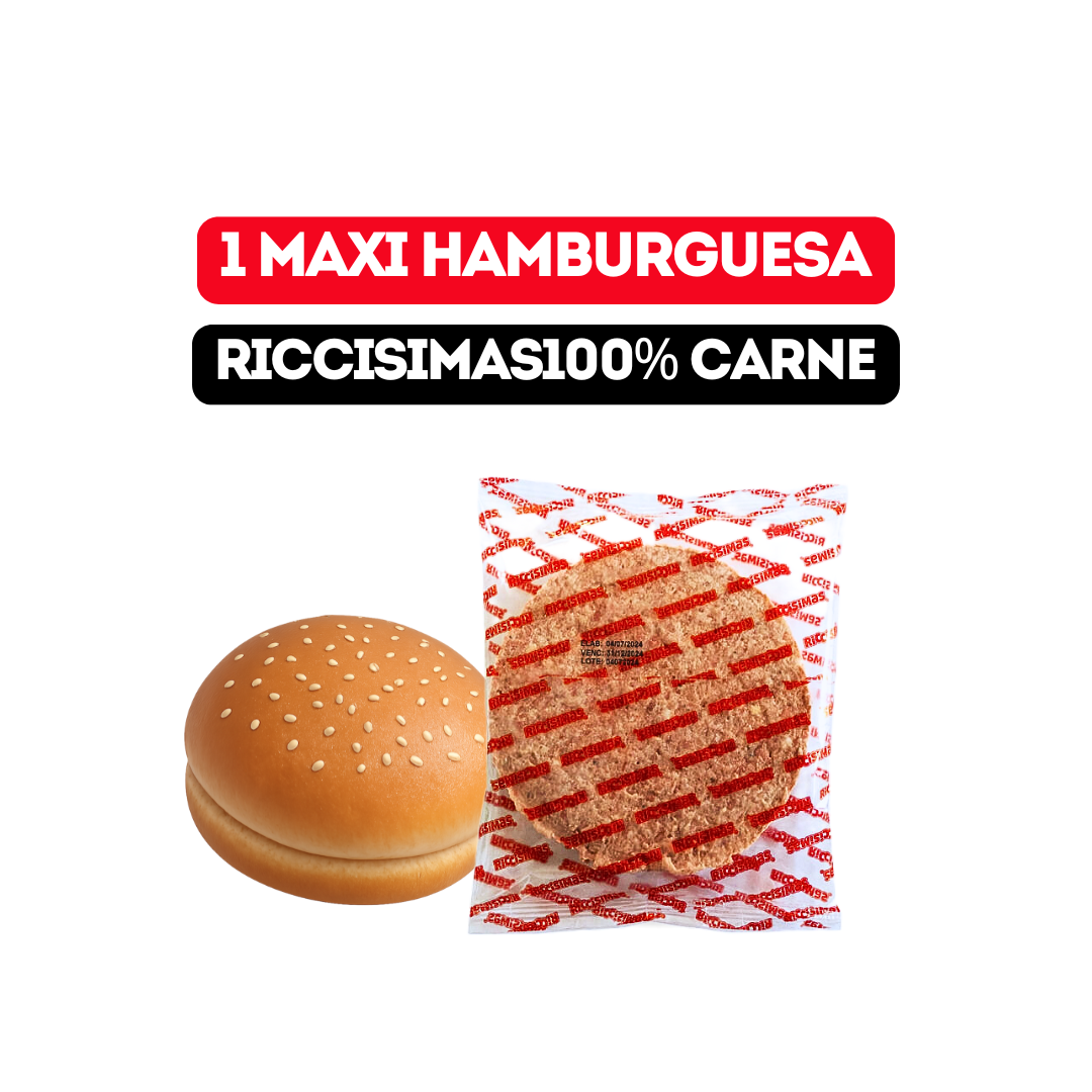 1 MAXI HAMBURGUESA RICCISIMAS 110GR CON PAN