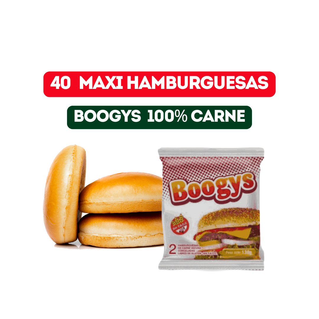 40 MAXI HAMBURGUESAS BOOGYS 110GR CON PAN