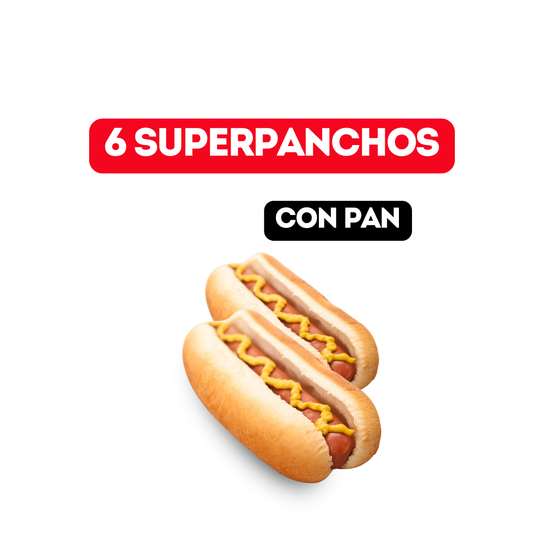 COMBO X6 SUPERPANCHOS CON PAN