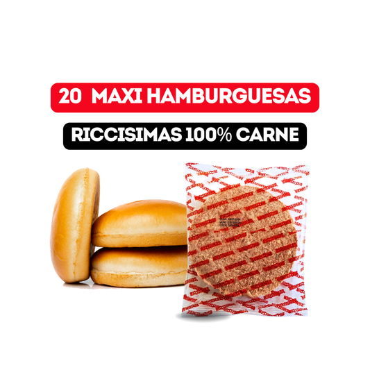20 MAXI HAMBURGUESAS RICCISIMAS 110GR CON PAN