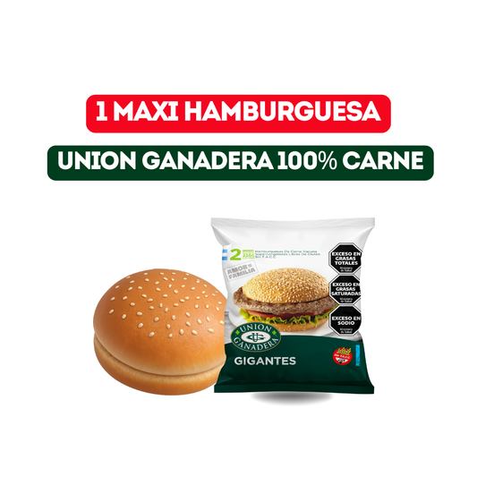 1 HAMBURGUESA UNIÓN GANADERA 110GR CON PAN