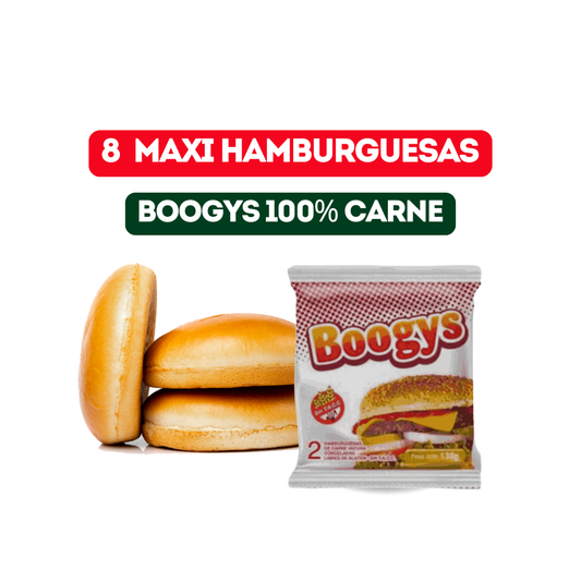 8 MAXI HAMBURGUESAS BOOGYS 110GR CON PAN